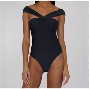 Milly Betsy Bandeau One Piece Swimsuit M Black